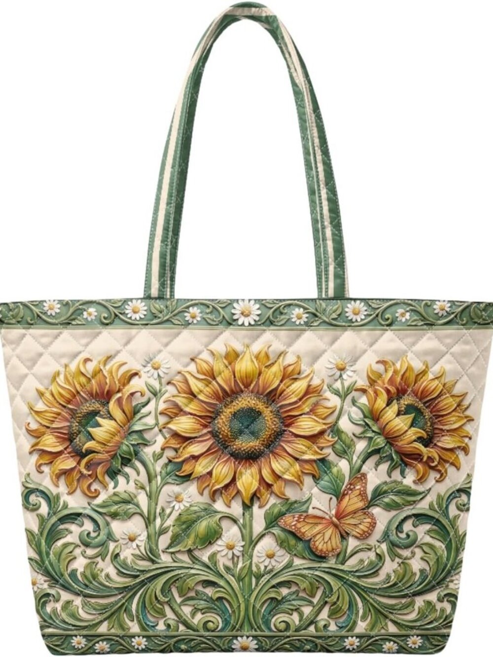 Stylish Quilted Tote Bag for Women, Spacious Shoulder Bag for 14" Laptop